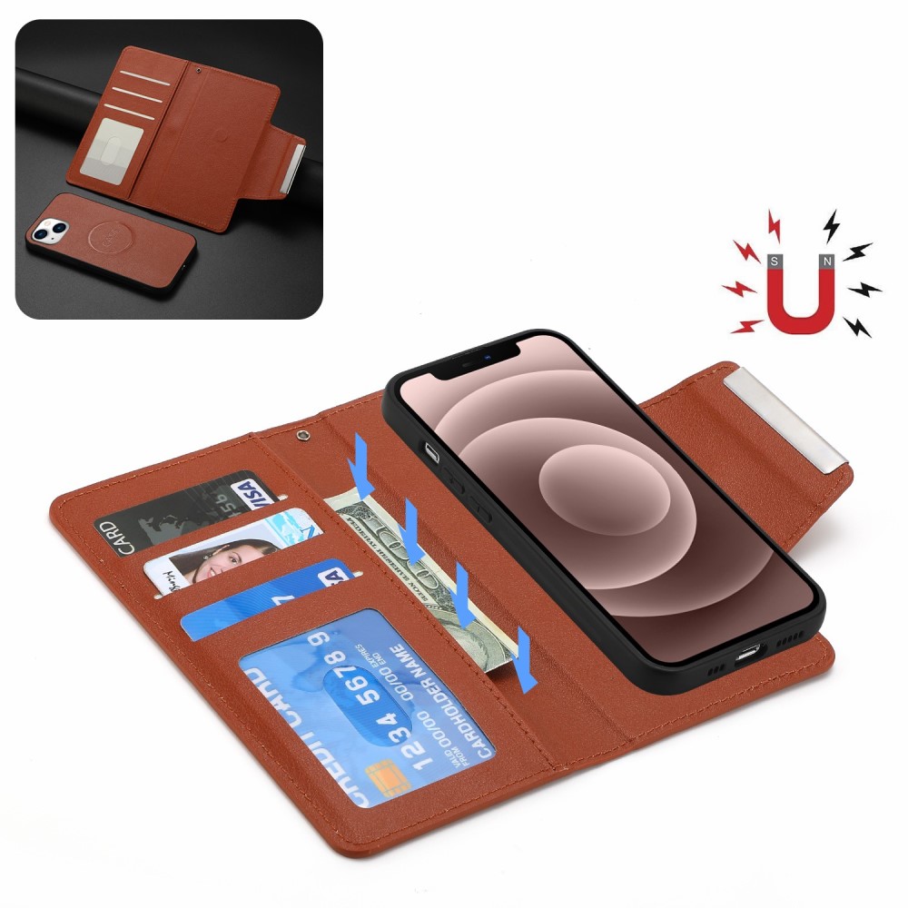 iPhone 15 Plus 2in1 Magnet Fodral Brun