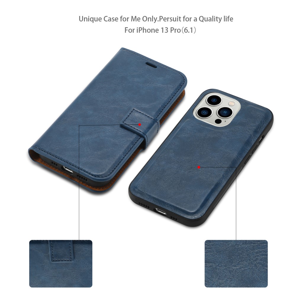  iPhone 15 Plus 2in1 Magnet Fodral Crazy Horse Blå