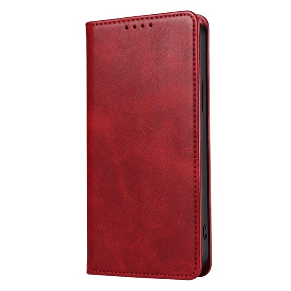  iPhone 15 Plus Fodral Flip Läder Röd