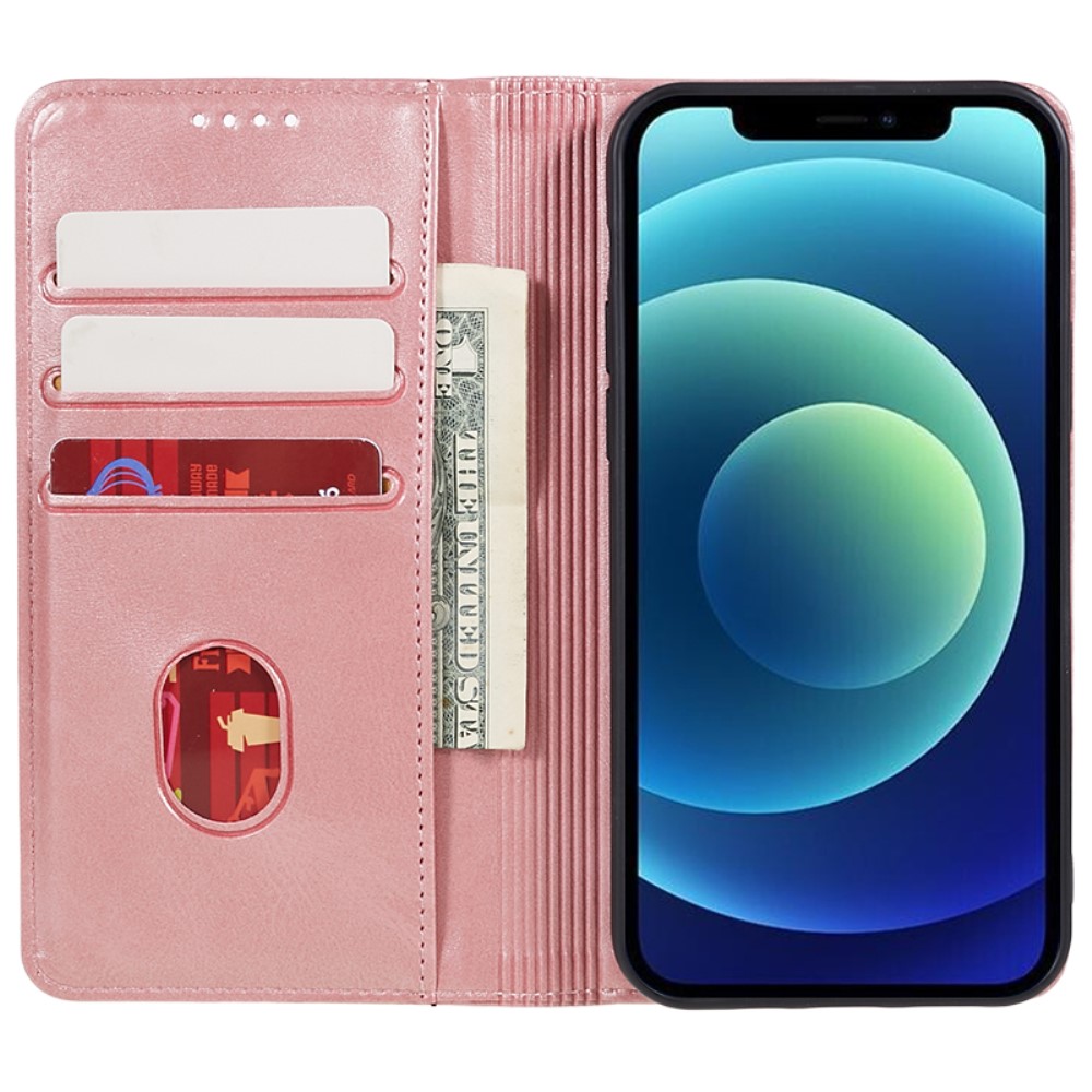  iPhone 15 Plus Fodral Flip Läder Roséguld