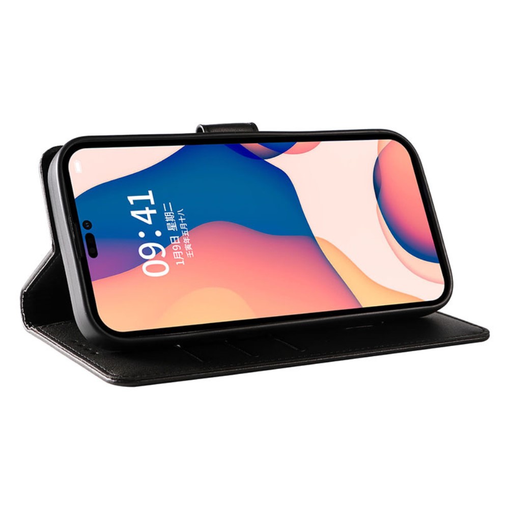  iPhone 15 Plus Fodral Läder Svart