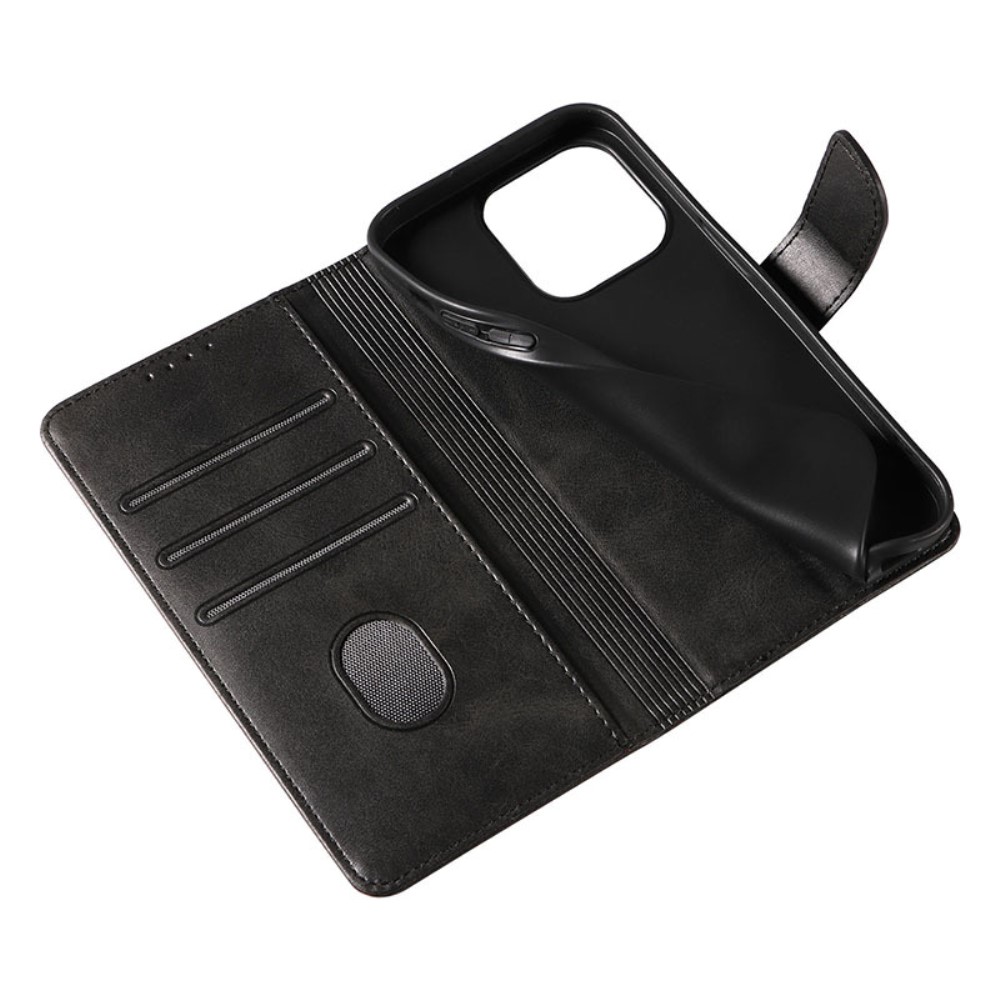  iPhone 15 Plus Fodral Läder Svart