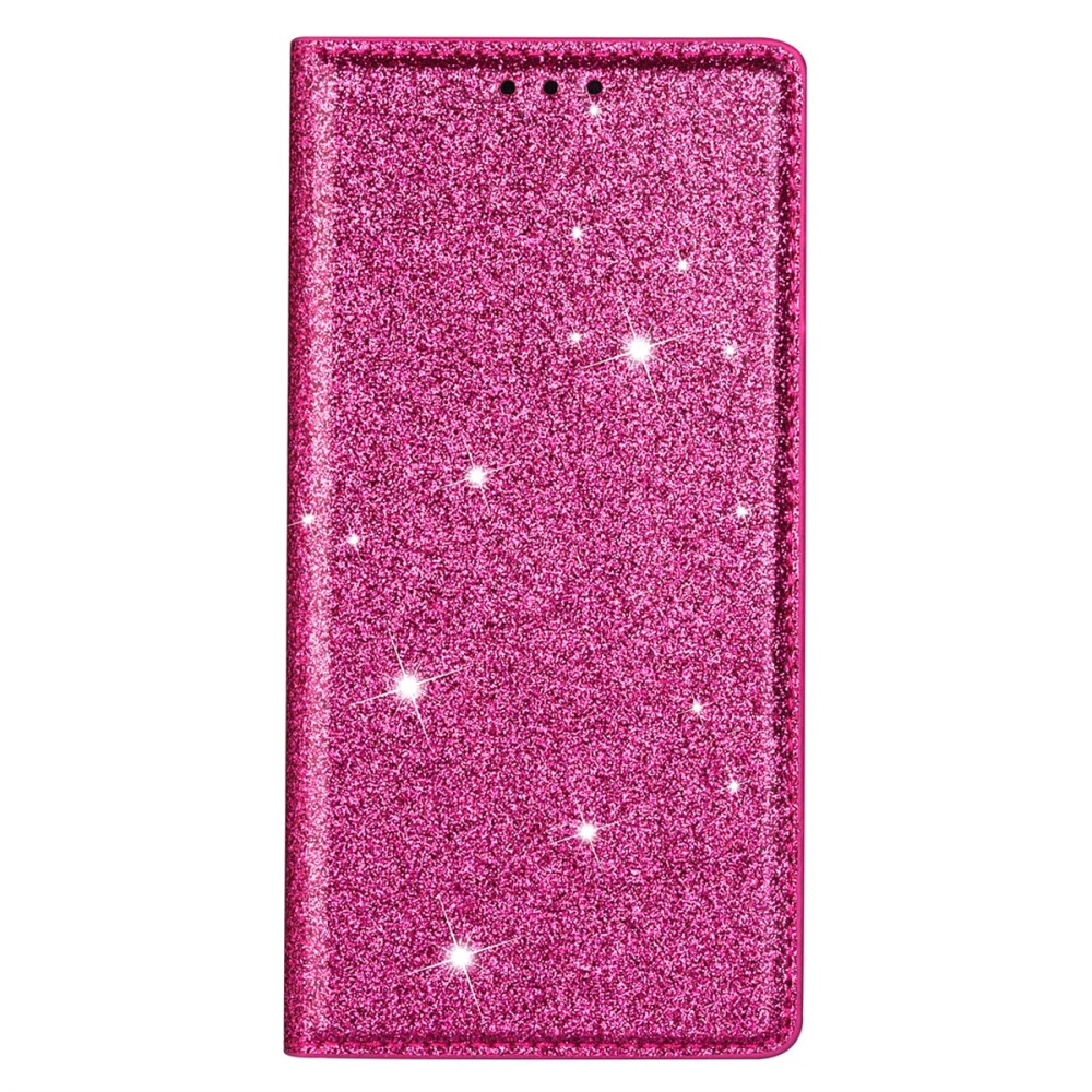  iPhone 15 Plus Fodral Flip Glitter Rosa