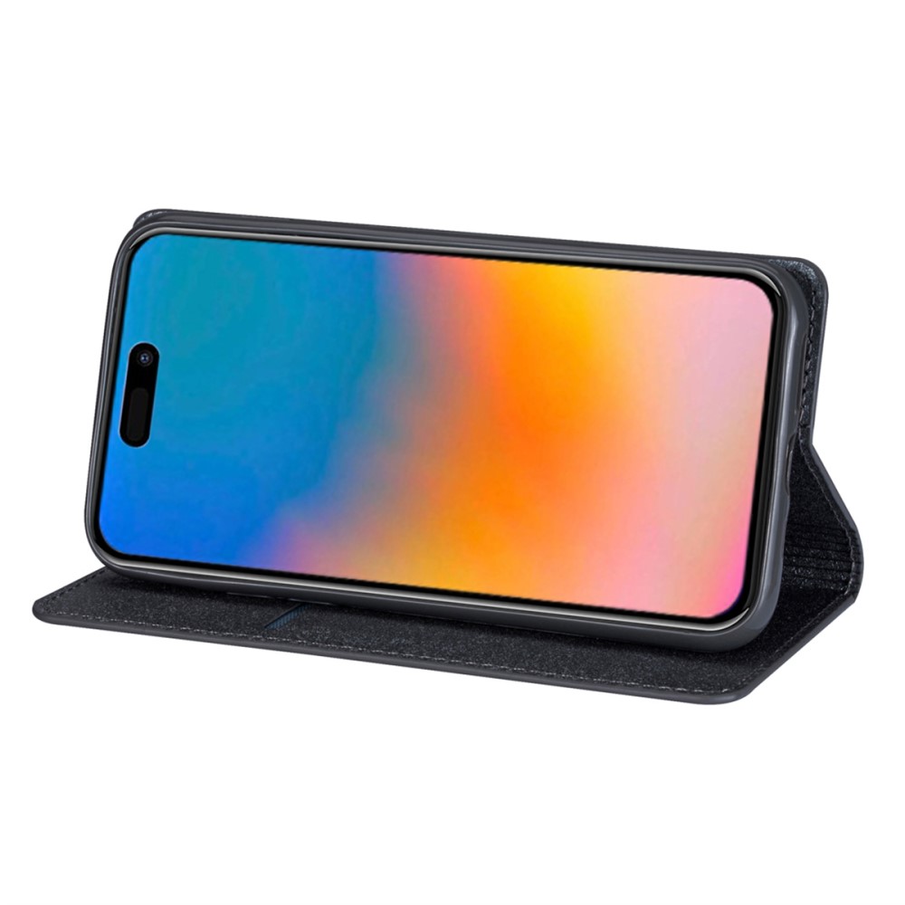  iPhone 15 Plus Fodral Flip Glitter Grå