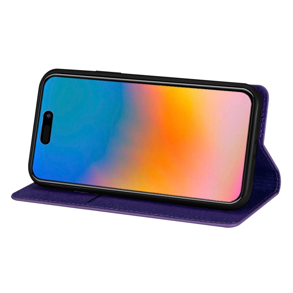  iPhone 15 Plus Fodral Flip Glitter Lila