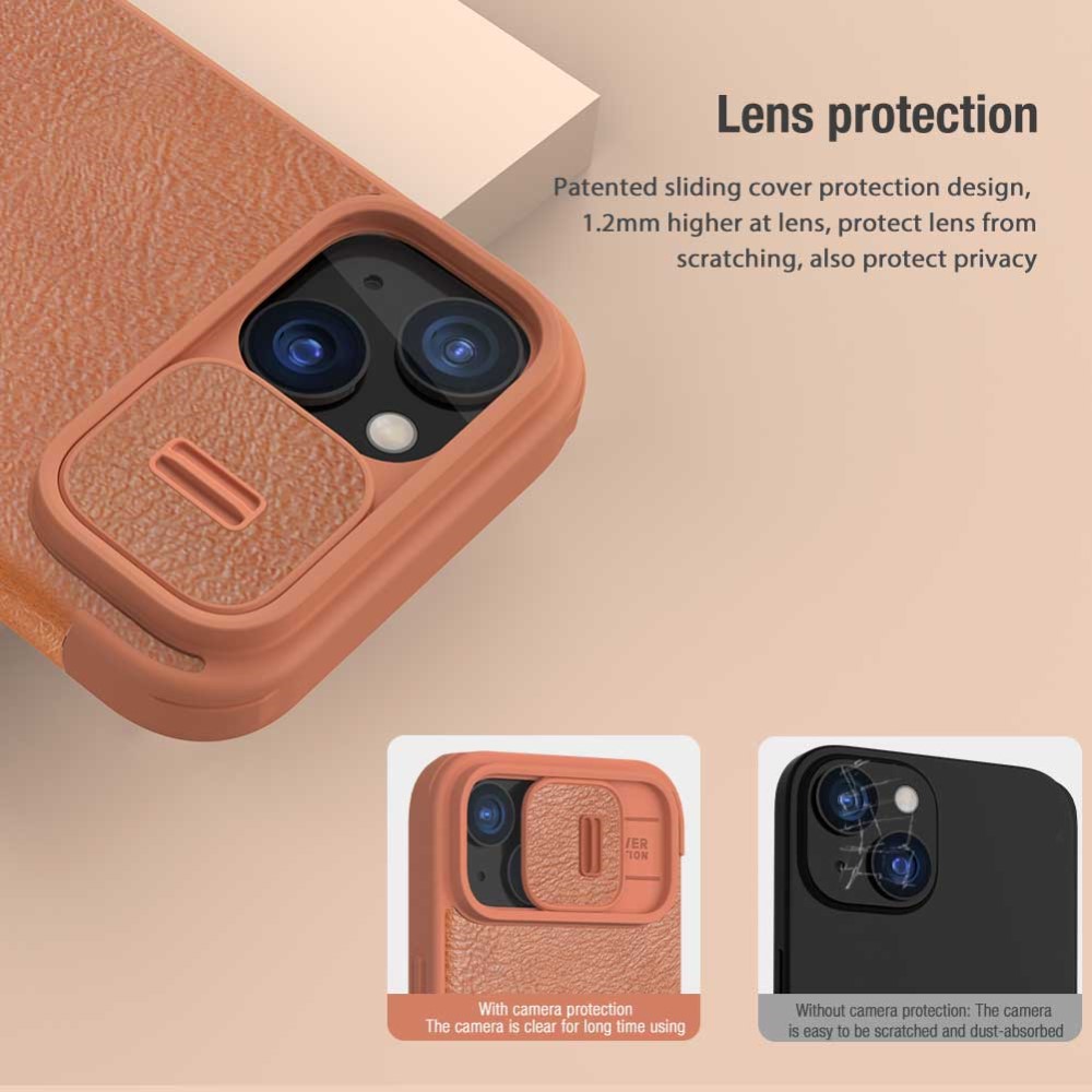 NILLKIN NILLKIN iPhone 15 Plus Fodral Qin CamShield Röd