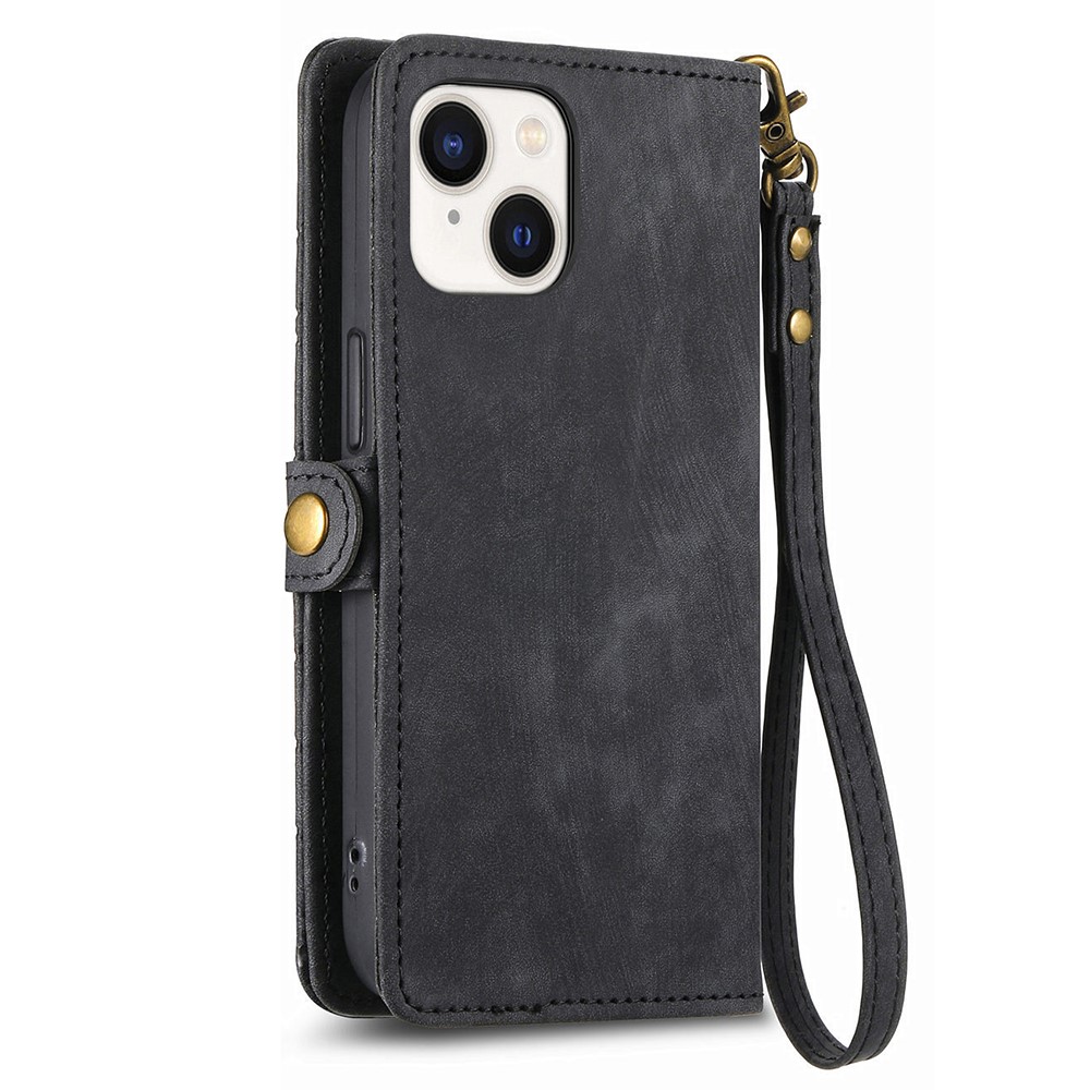  iPhone 15 Plus Fodral Geometri Med Snodd Svart