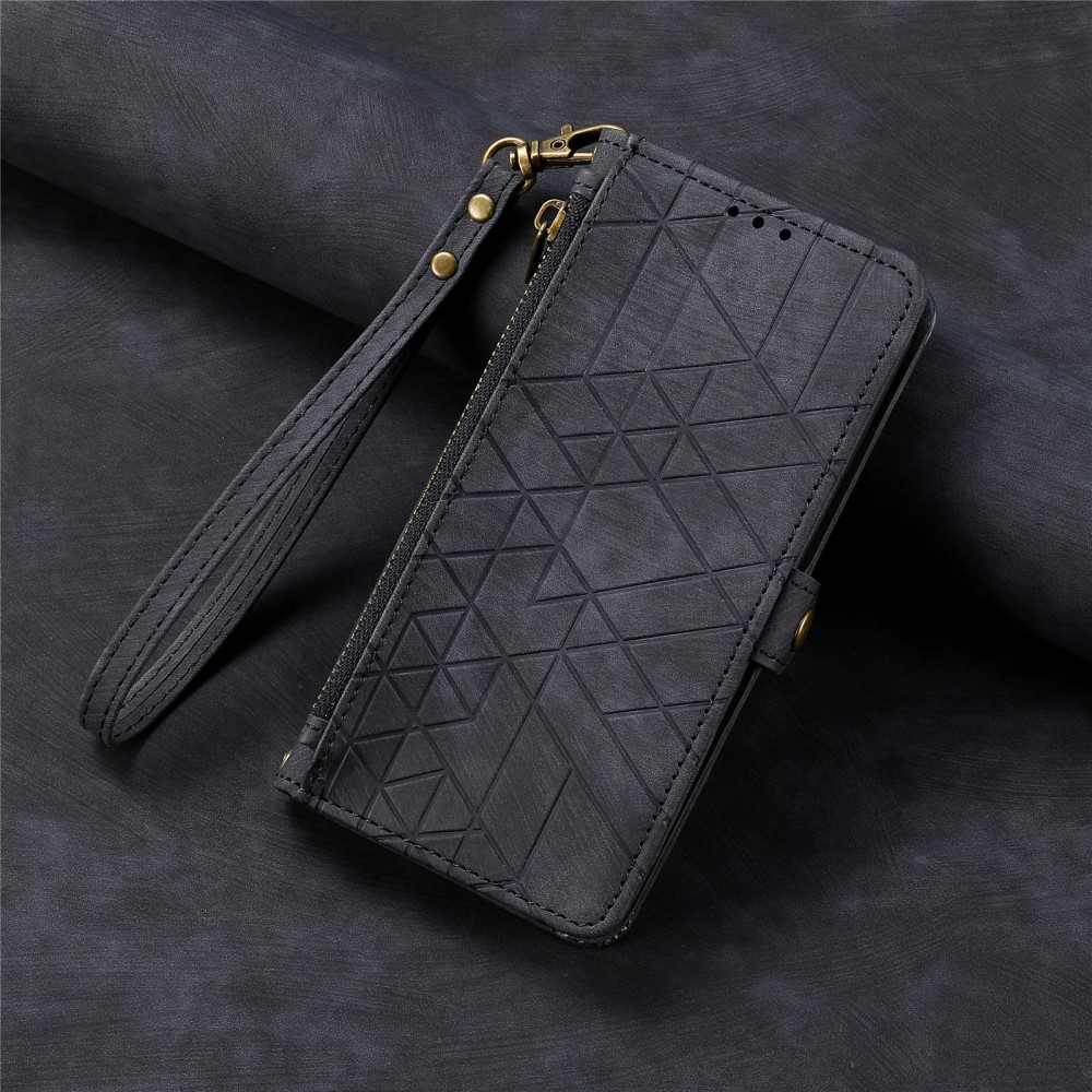  iPhone 15 Plus Fodral Geometri Med Snodd Svart