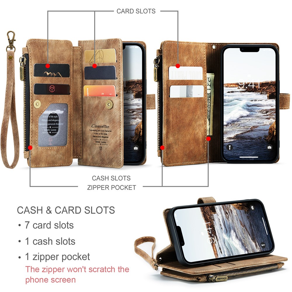 CASEME CASEME iPhone 15 Plus Multifunktionellt Fodral Brun