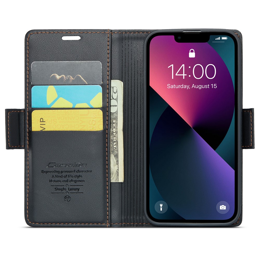 CASEME CASEME iPhone 15 Plus Fodral Läder RFID Svart