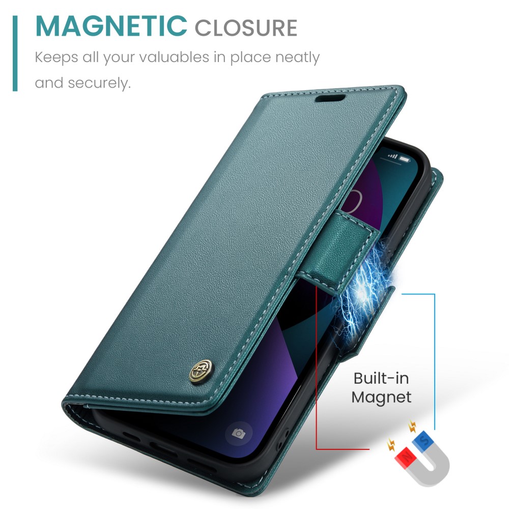 CASEME CASEME iPhone 15 Plus Fodral Läder RFID Grön