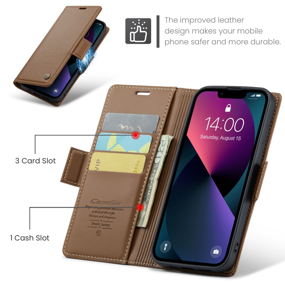CASEME CASEME iPhone 15 Plus Fodral Läder RFID Brun