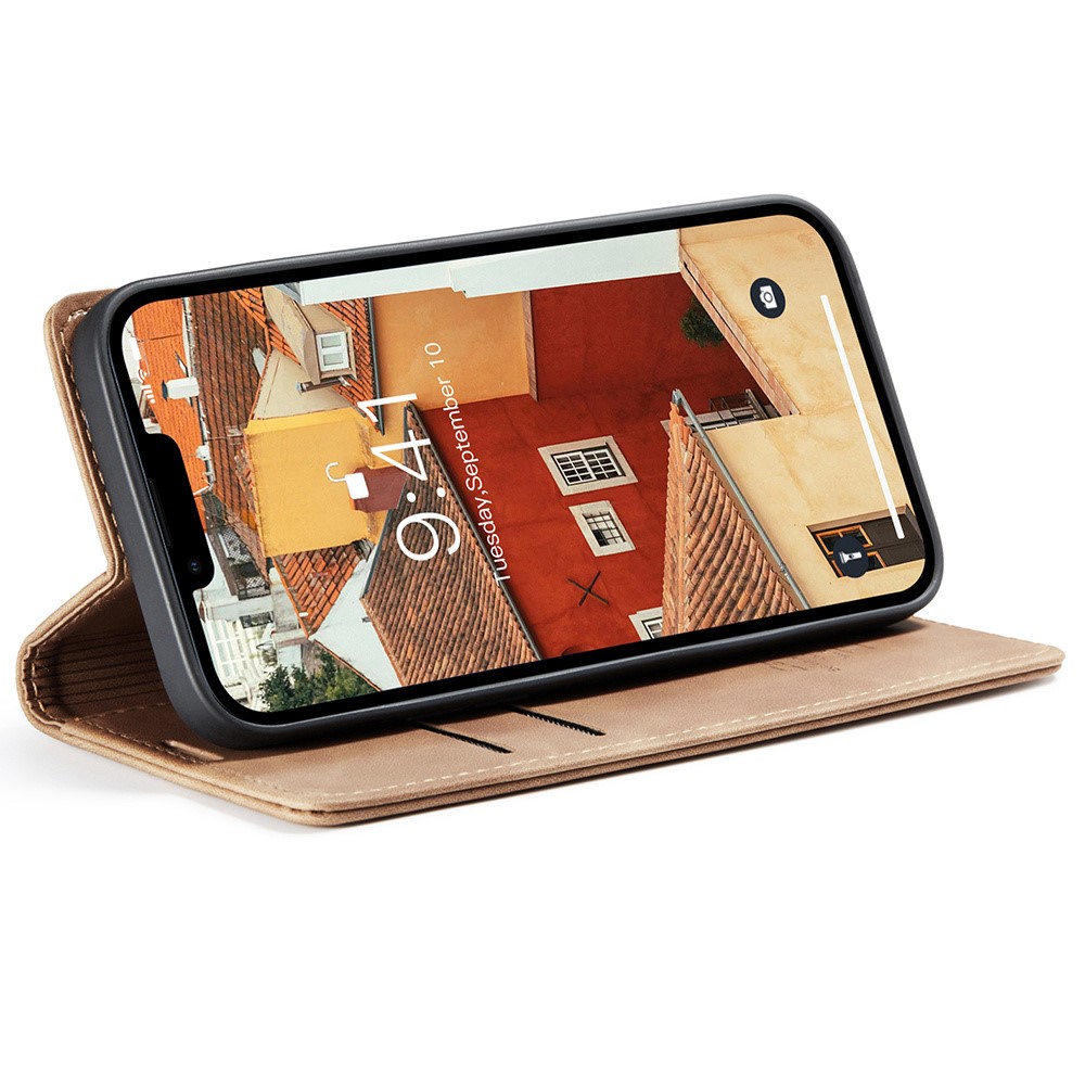 CASEME CASEME iPhone 15 Plus Fodral Flip Retro Läder Brun