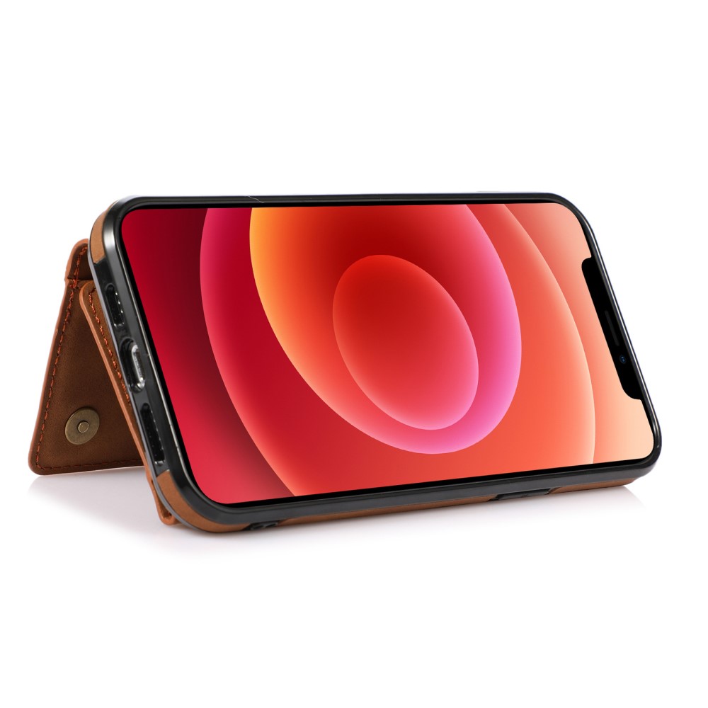  iPhone 15 Plus Skal Kickstand Med Kortfack Brun