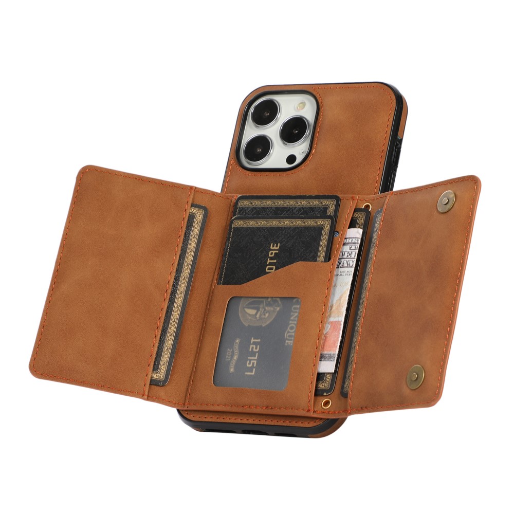  iPhone 15 Plus Skal Kickstand Med Kortfack Svart