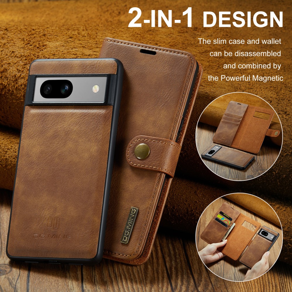 DG.MING DG.MING Google Pixel 7A 2in1 Magnet Fodral / Skal Brun