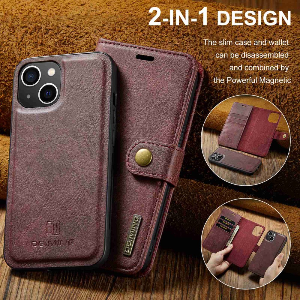 DG.MING DG.MING iPhone 15 2in1 Magnet Fodral / Skal Röd