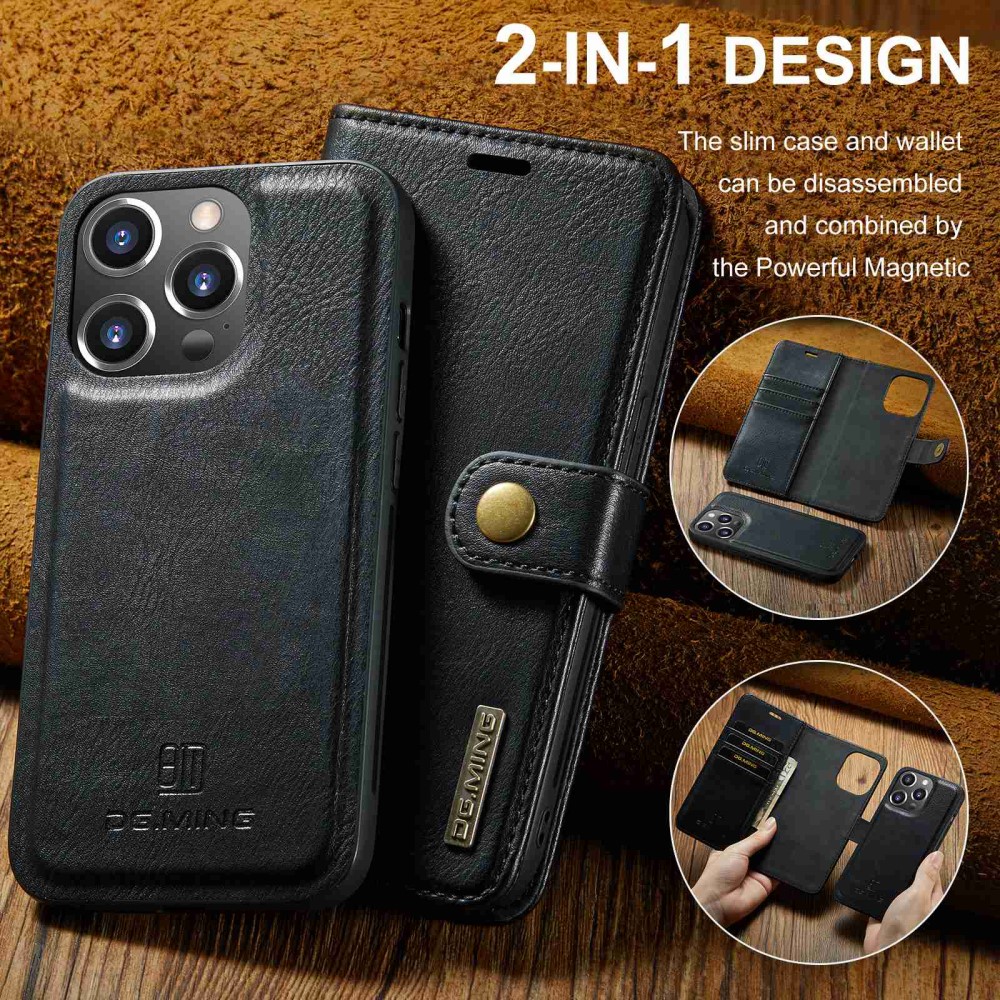DG.MING DG.MING iPhone 15 Pro 2in1 Magnet Fodral / Skal Svart