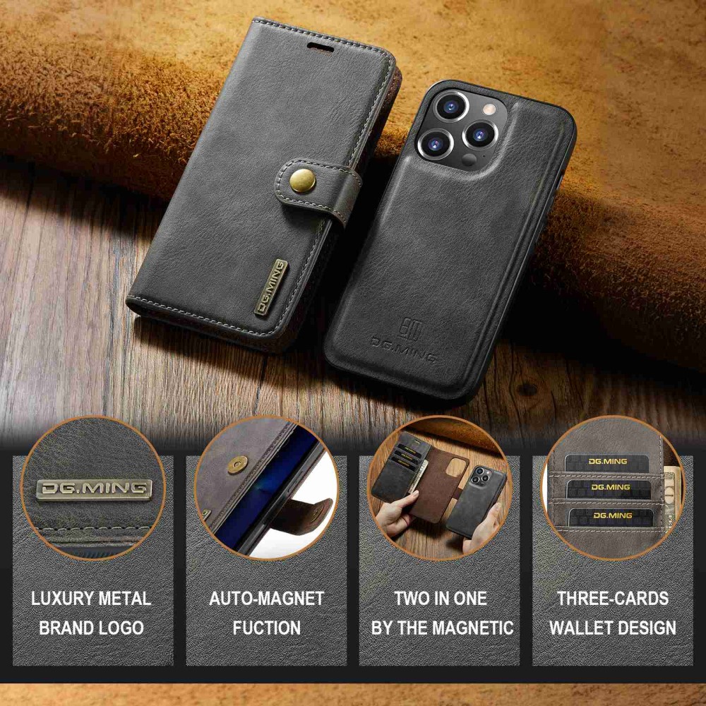 DG.MING DG.MING iPhone 15 Pro Max 2in1 Magnet Fodral / Skal Grå
