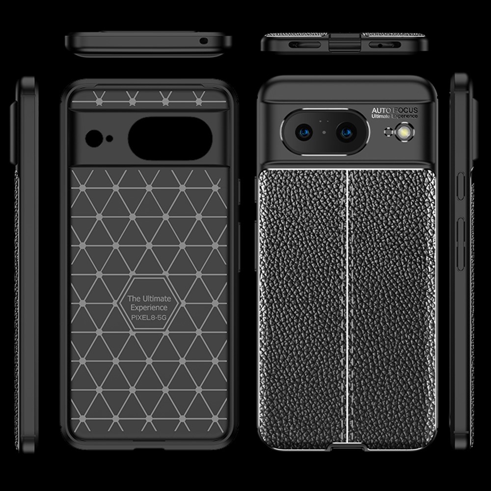 Google Pixel 8 Skal Litchi Textur Blå