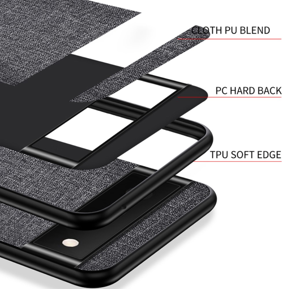  Google Pixel 8 Skal Tygmönstrat Hybrid Grå