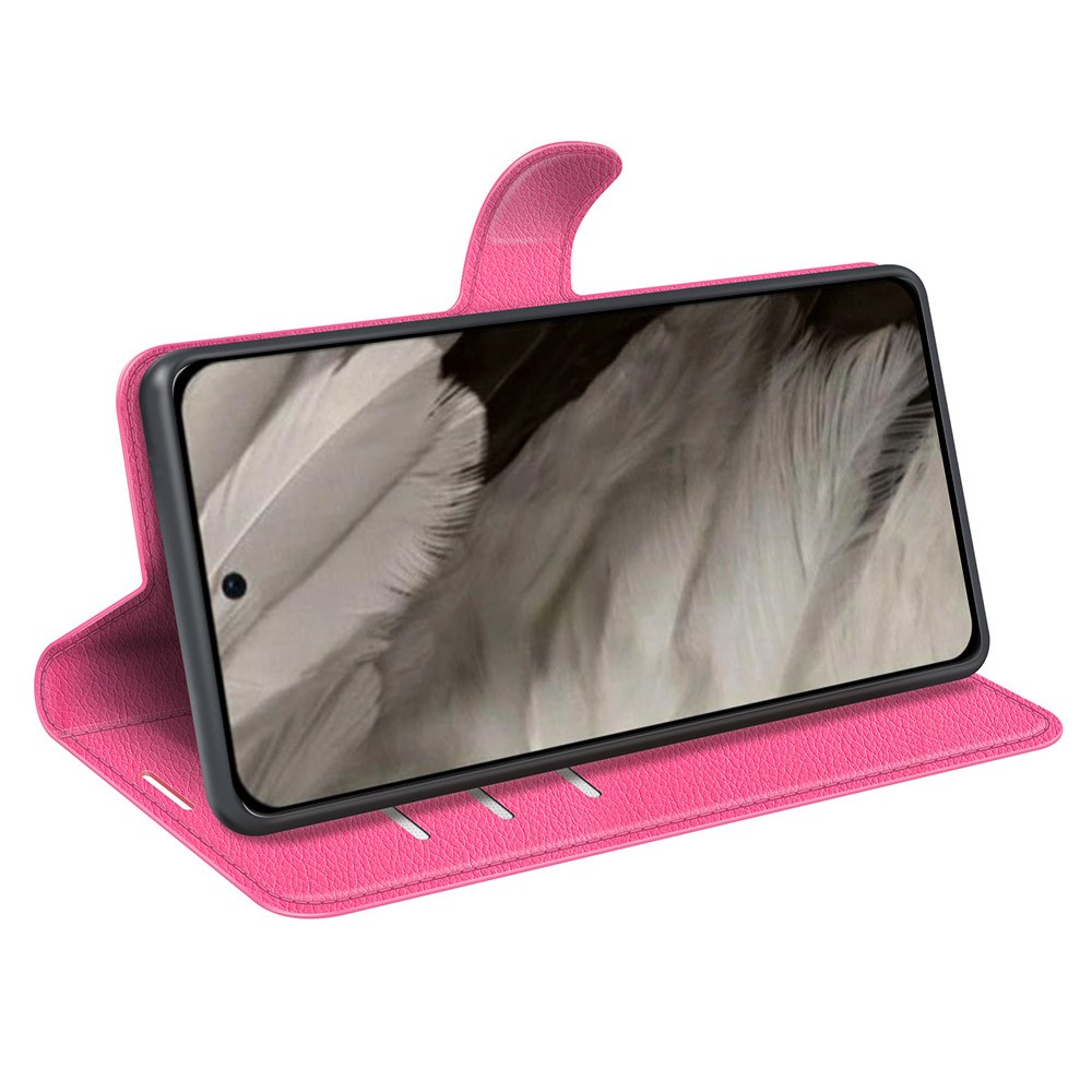  Google Pixel 8 Pro Fodral Litchi Textur Rosa
