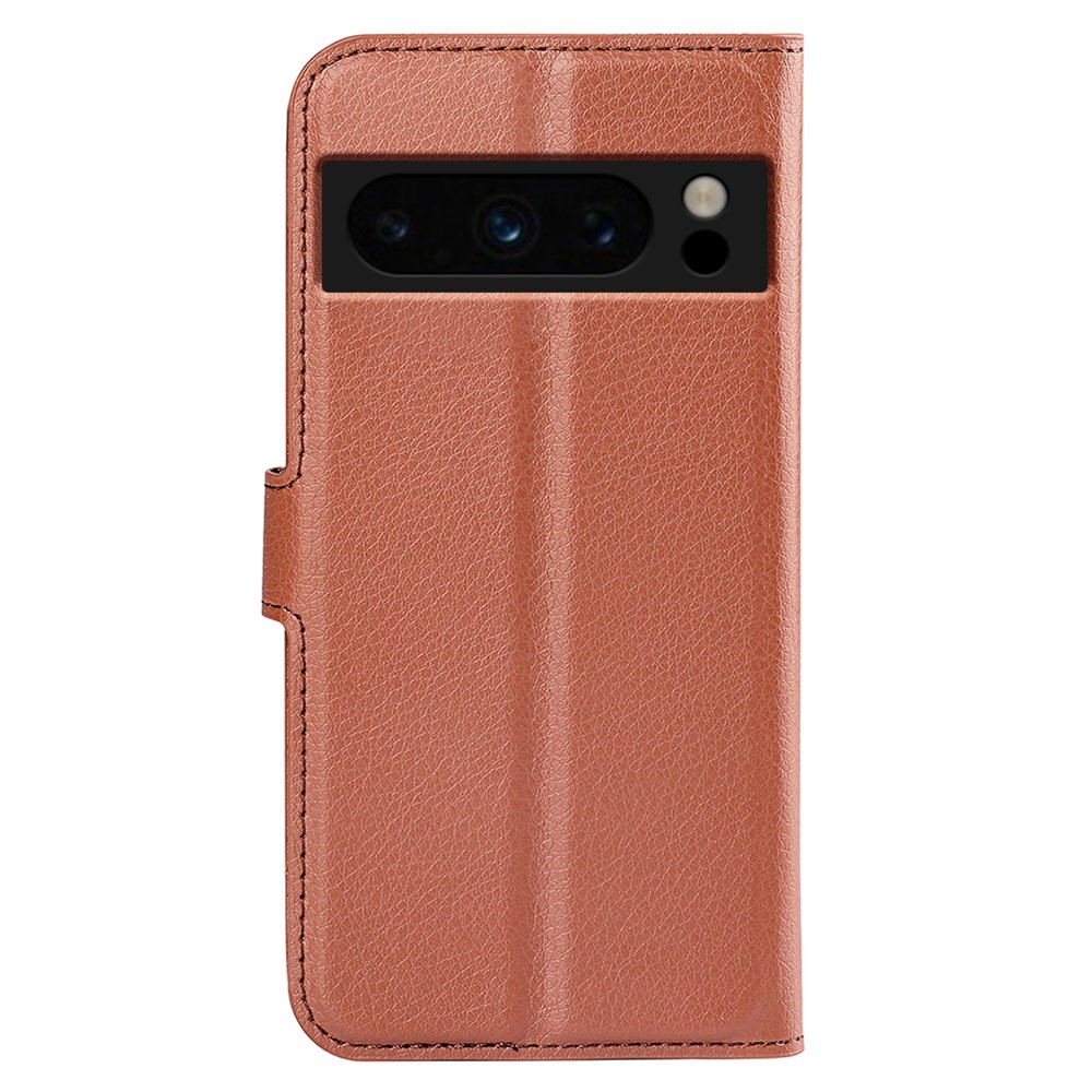  Google Pixel 8 Pro Fodral Litchi Textur Brun