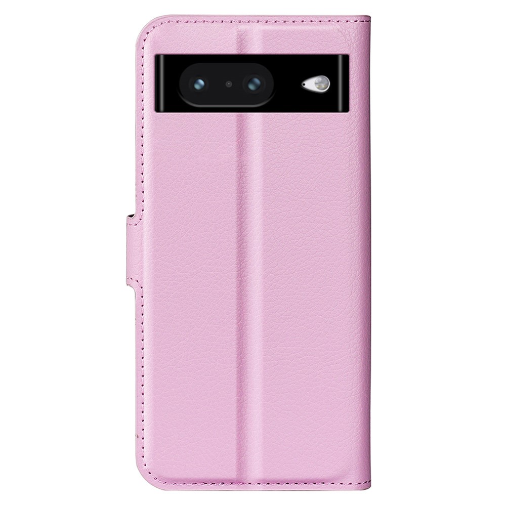  Google Pixel 8 Fodral Litchi Textur Ljus Rosa