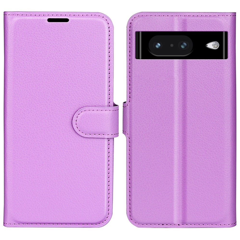  Google Pixel 8 Fodral Litchi Textur Lila
