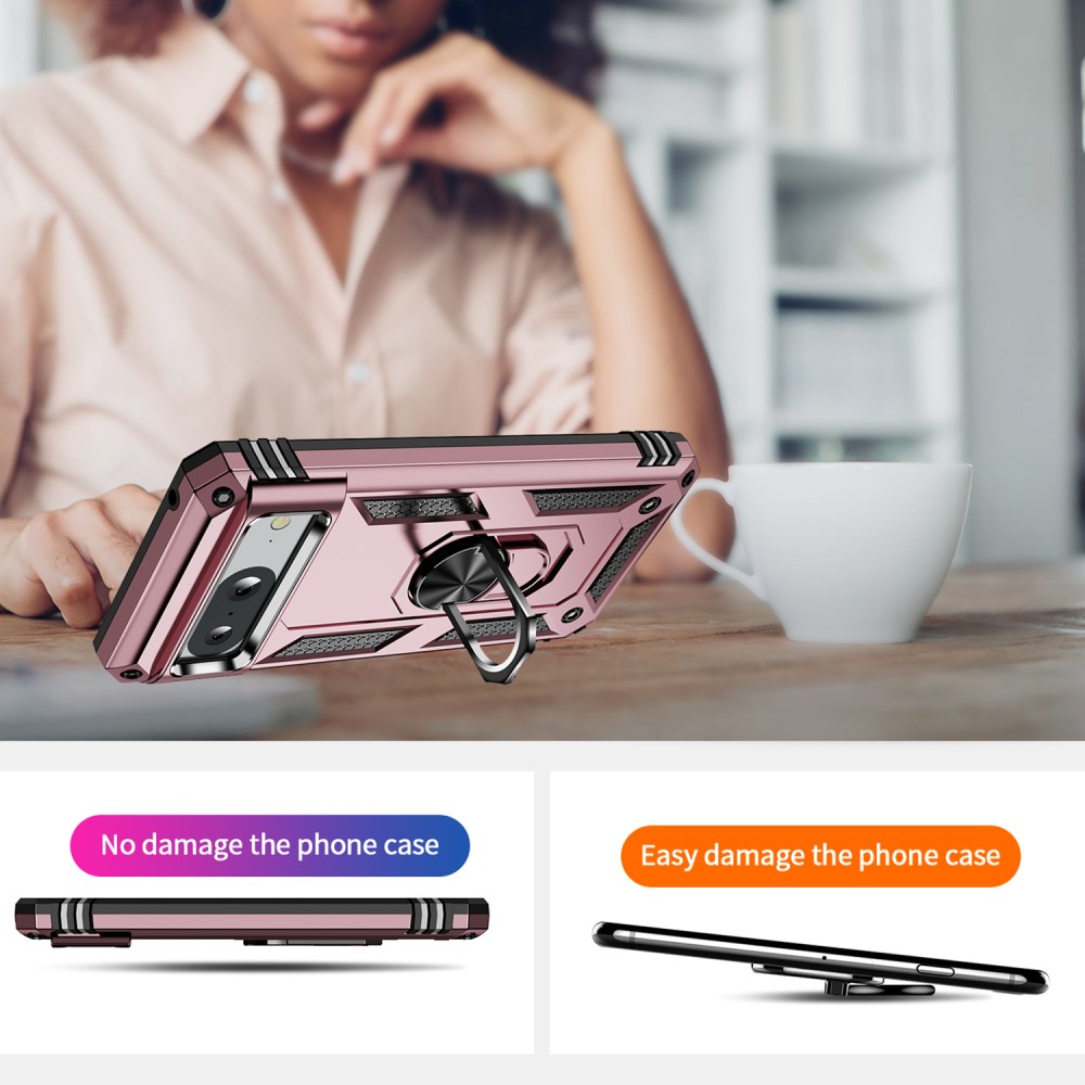  Google Pixel 8 Skal Armor Ring Hybrid Roséguld