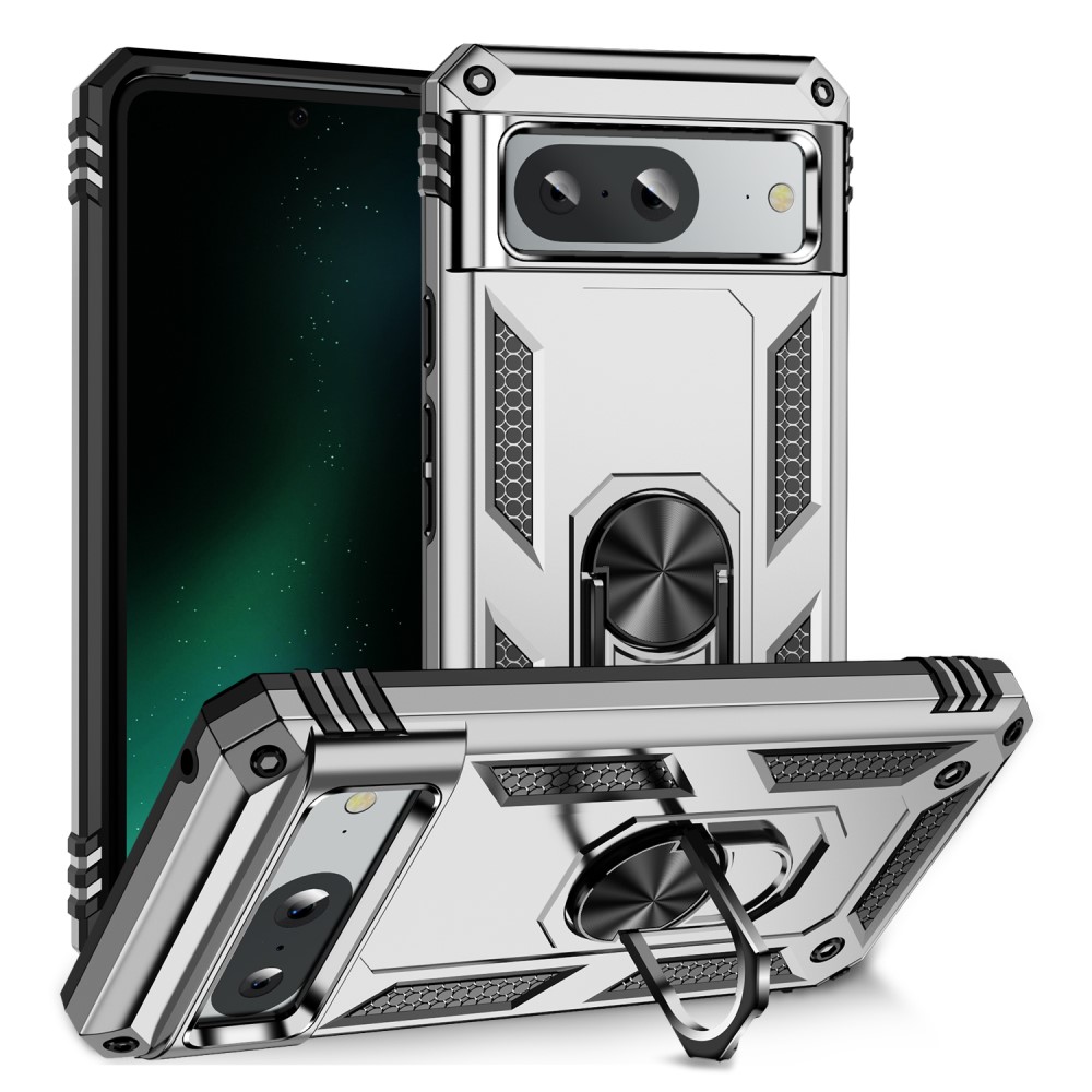  Google Pixel 8 Skal Armor Ring Hybrid Silver