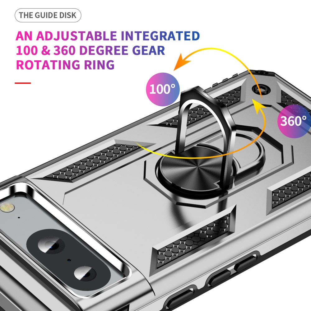  Google Pixel 8 Skal Armor Ring Hybrid Silver