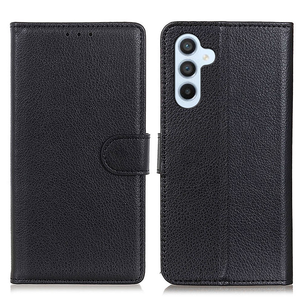  Samsung Galaxy S23 FE Fodral Litchi Läder Svart