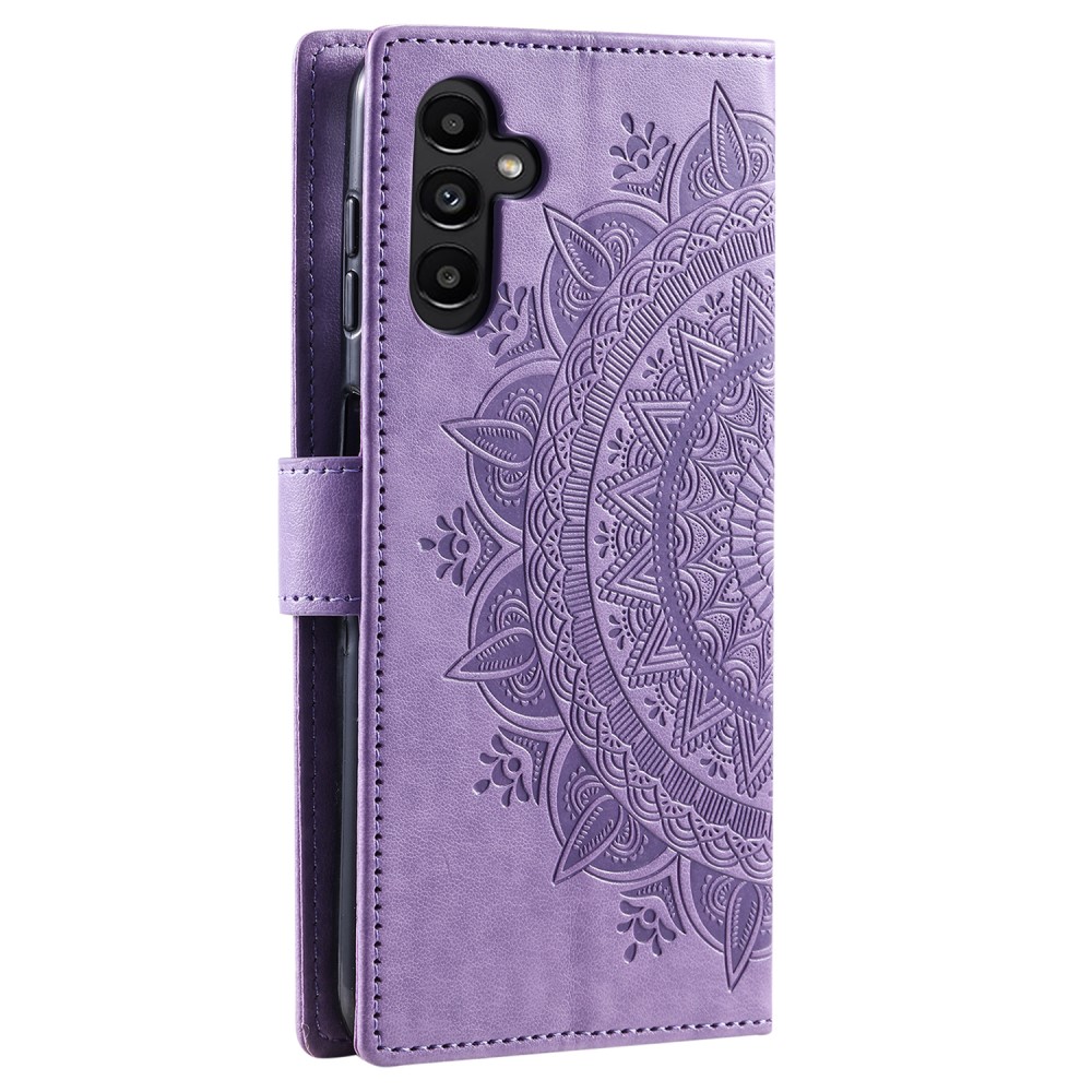  Samsung Galaxy S23 FE Fodral Mandala Läder Lila