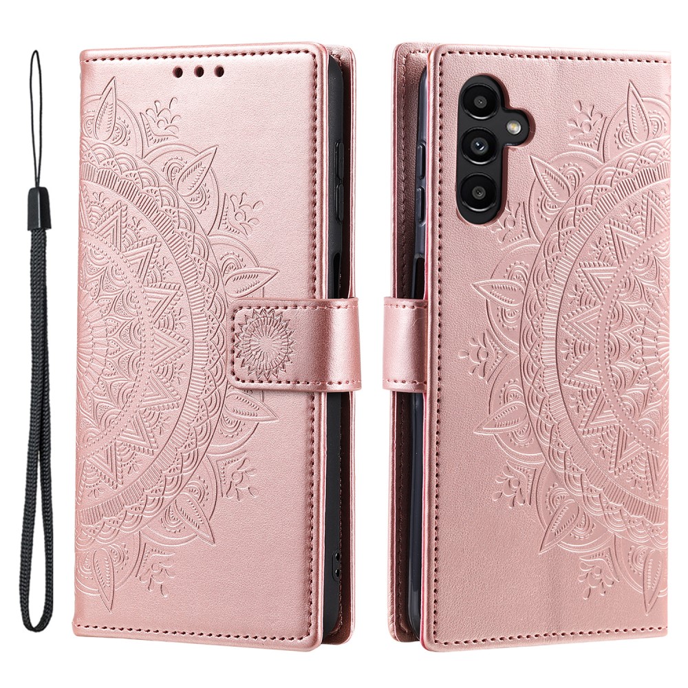  Samsung Galaxy S23 FE Fodral Mandala Läder Roséguld