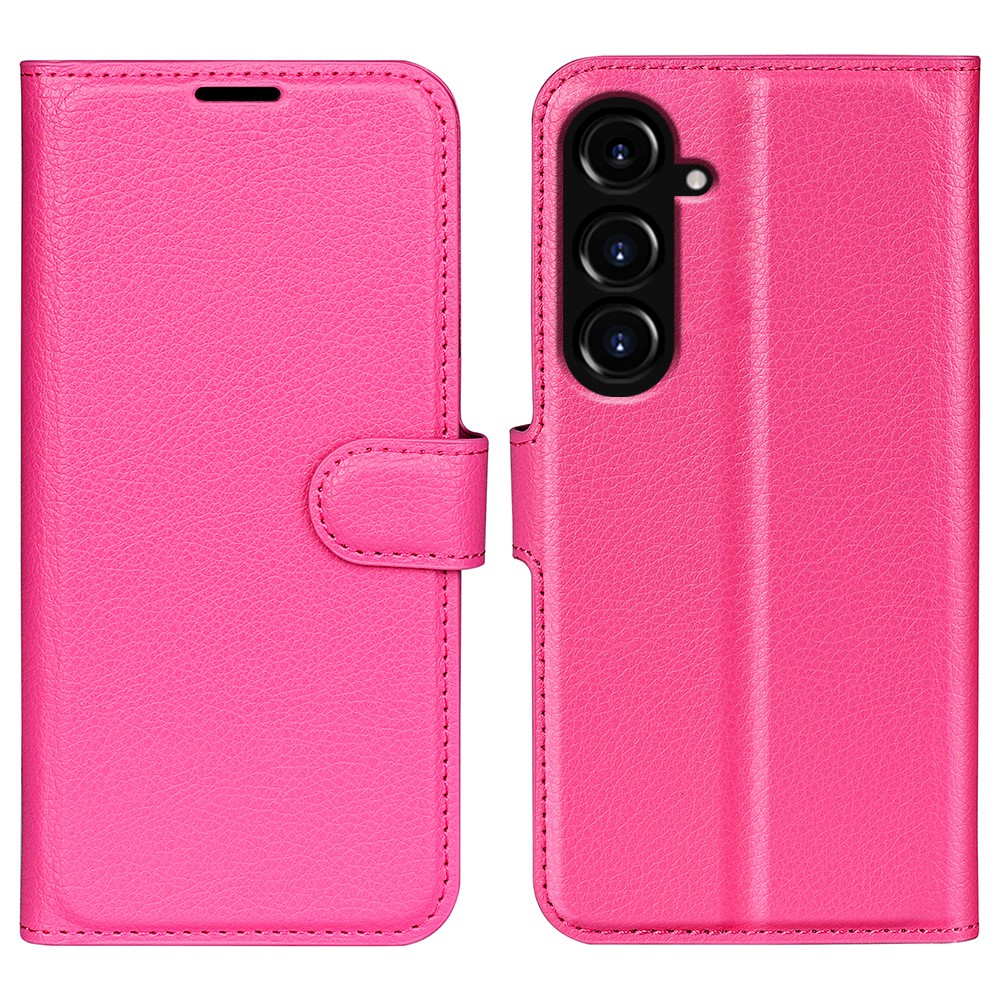  Samsung Galaxy S23 FE Fodral Litchi Textur Rosa
