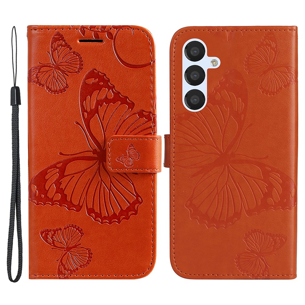  Samsung Galaxy S23 FE Fodral Tryckta Fjärilar Orange
