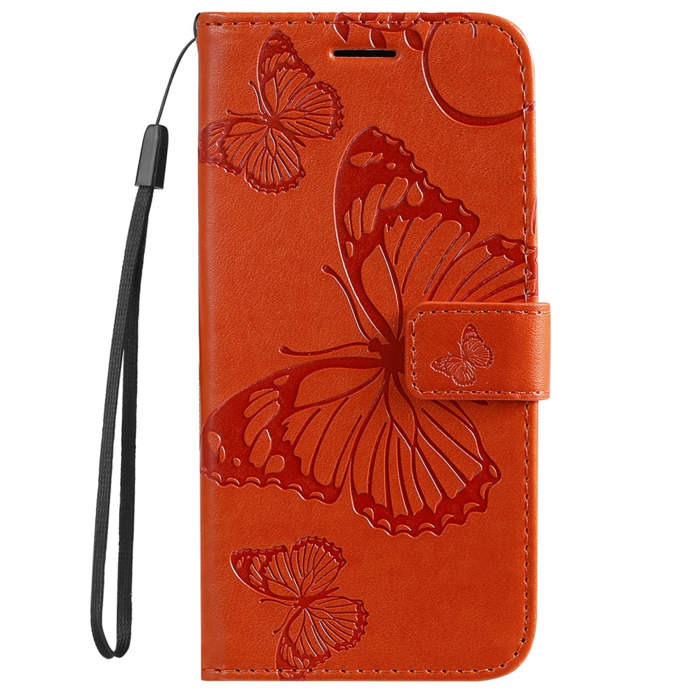  Samsung Galaxy S23 FE Fodral Tryckta Fjärilar Orange