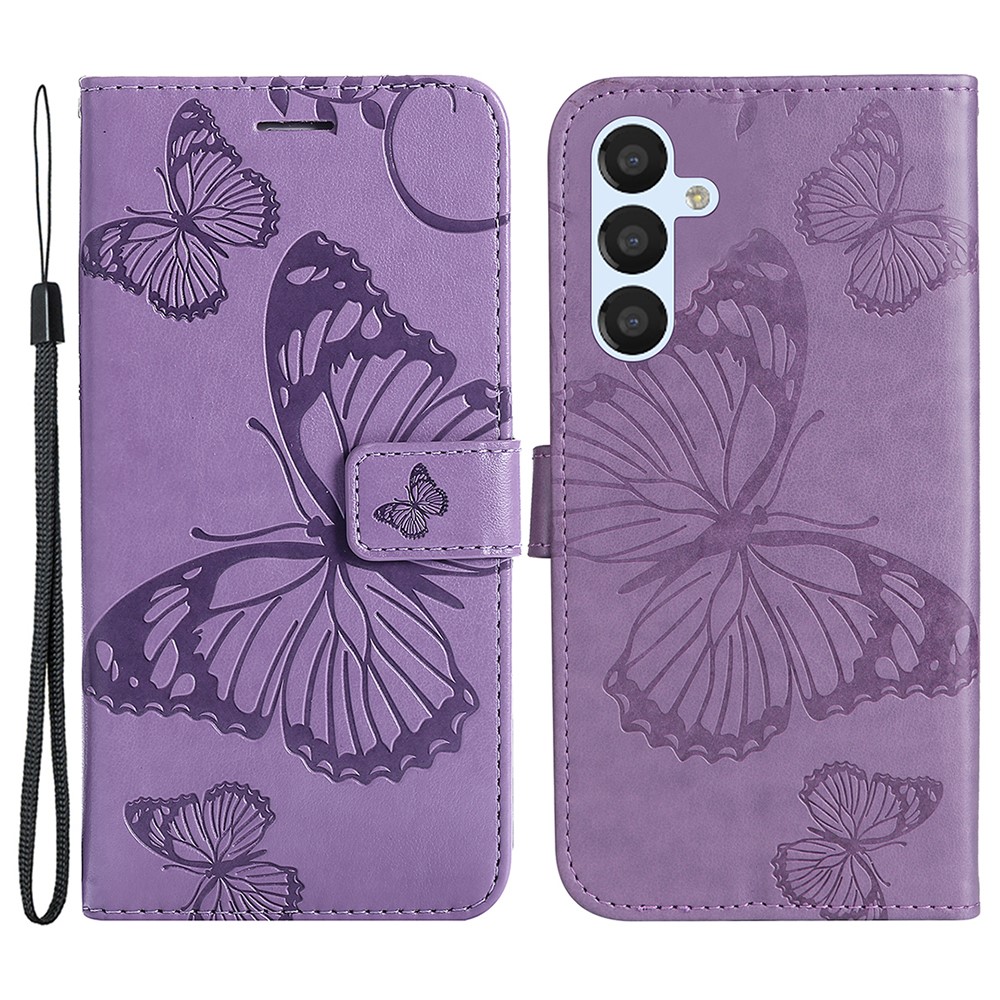  Samsung Galaxy S23 FE Fodral Tryckta Fjärilar Lila