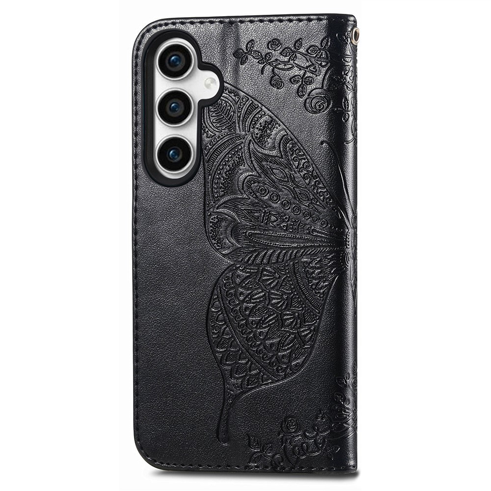  Samsung Galaxy S23 FE Fodral Fjäril Tryck Svart