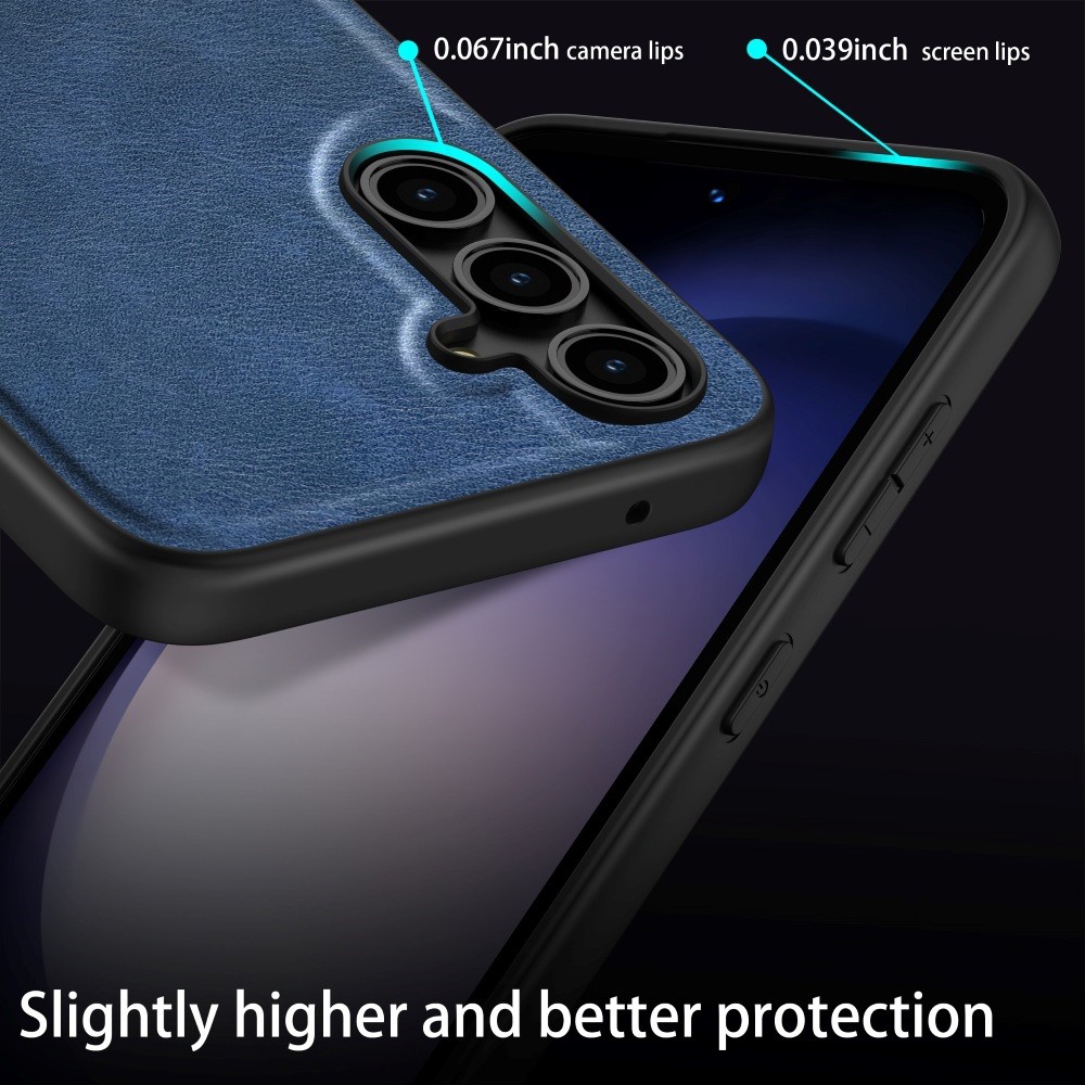  Samsung Galaxy S23 FE Skal Hybrid Retro Läder Svart