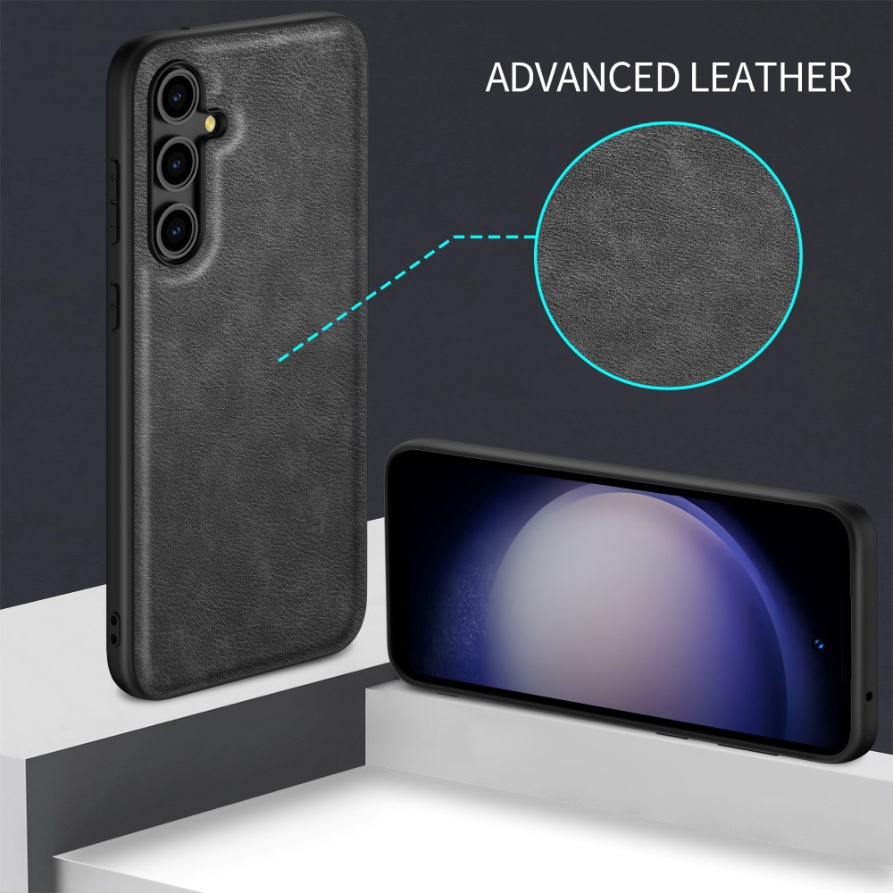  Samsung Galaxy S23 FE Skal Hybrid Retro Läder Blå