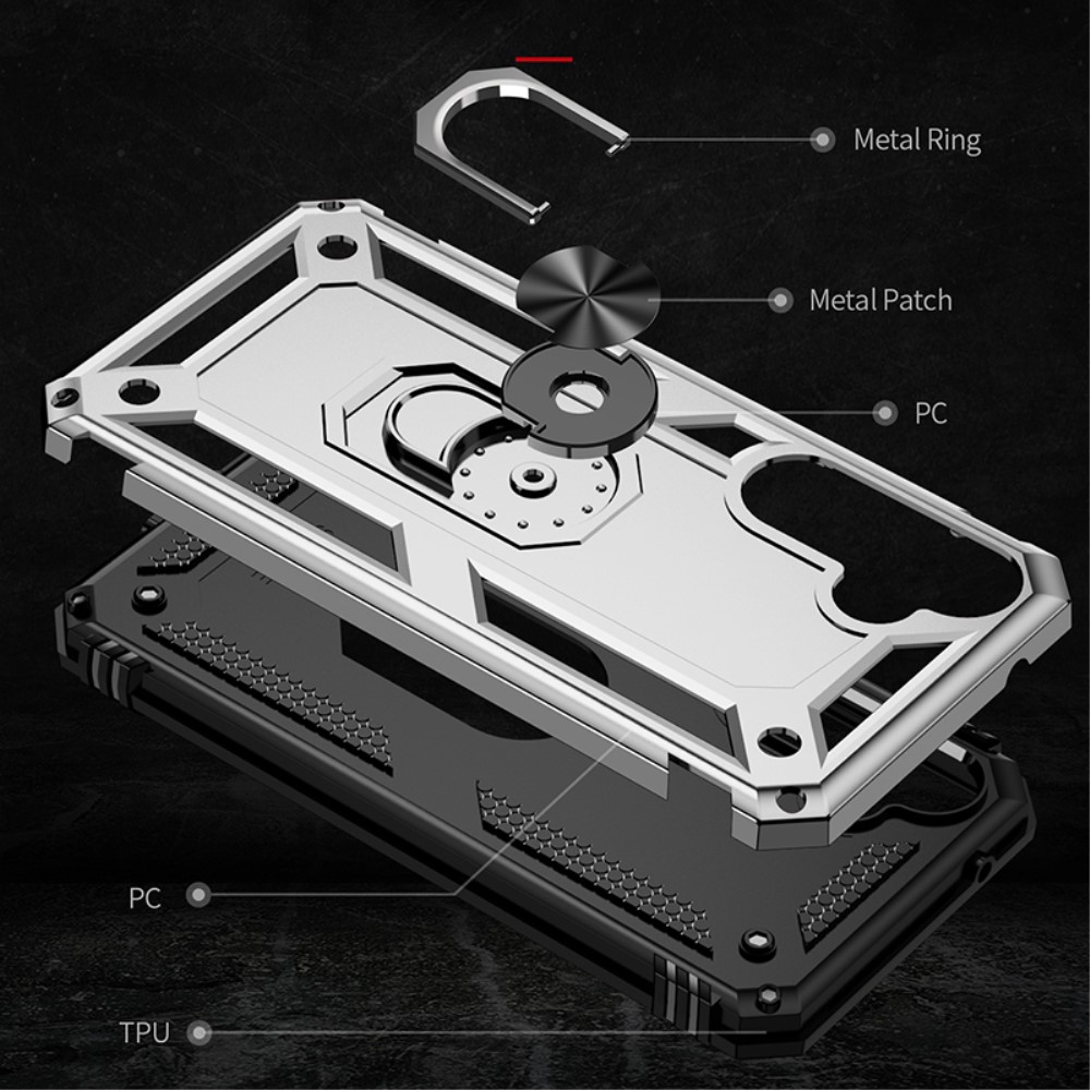  Samsung Galaxy S23 FE Skal Ring Hybrid Armor Silver