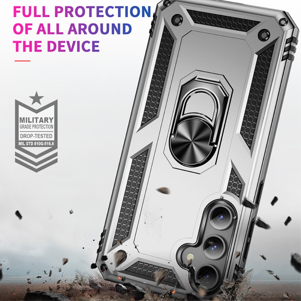  Samsung Galaxy S23 FE Skal Ring Hybrid Armor Silver