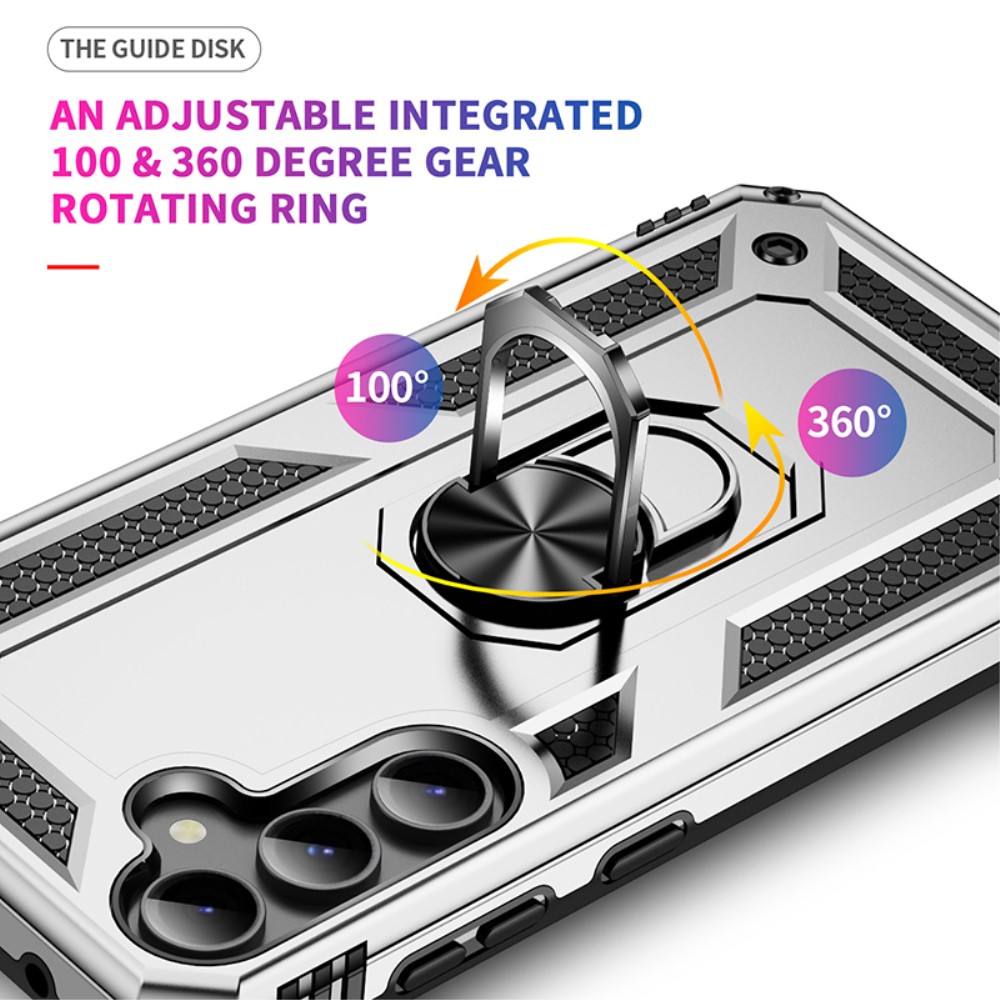  Samsung Galaxy S23 FE Skal Ring Hybrid Armor Silver