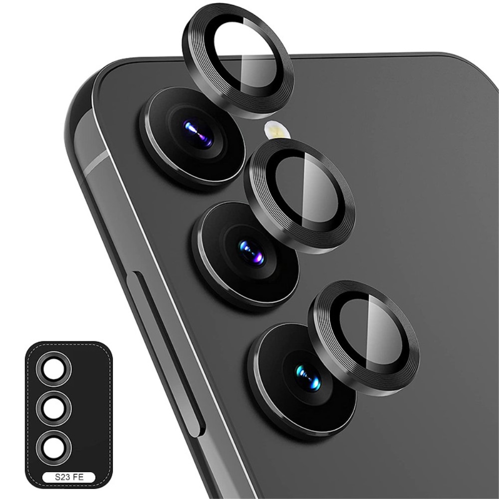 ENKAY ENKAY Galaxy S23 FE Linsskydd Aluminium Härdat Glas Svart