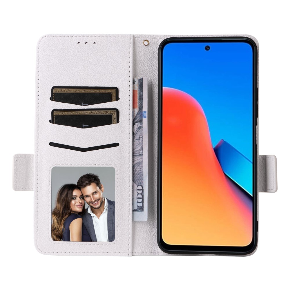  Xiaomi Redmi 12 5G/4G Fodral Litchi Läder Vit