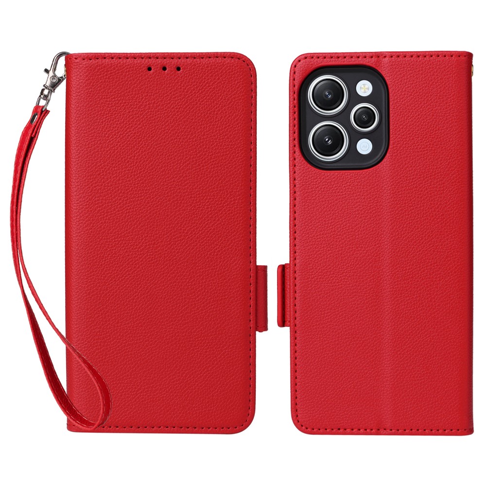  Xiaomi Redmi 12 5G/4G Fodral Litchi Läder Röd