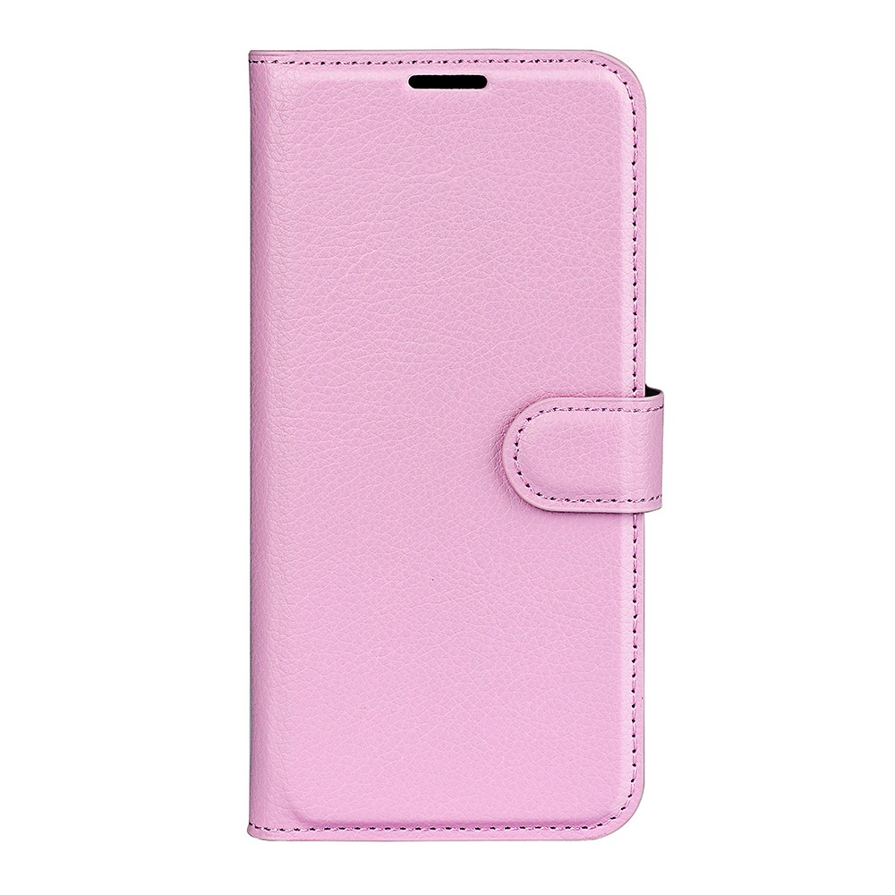  Sony Xperia 5 V Fodral Litchi Textur Ljus Rosa