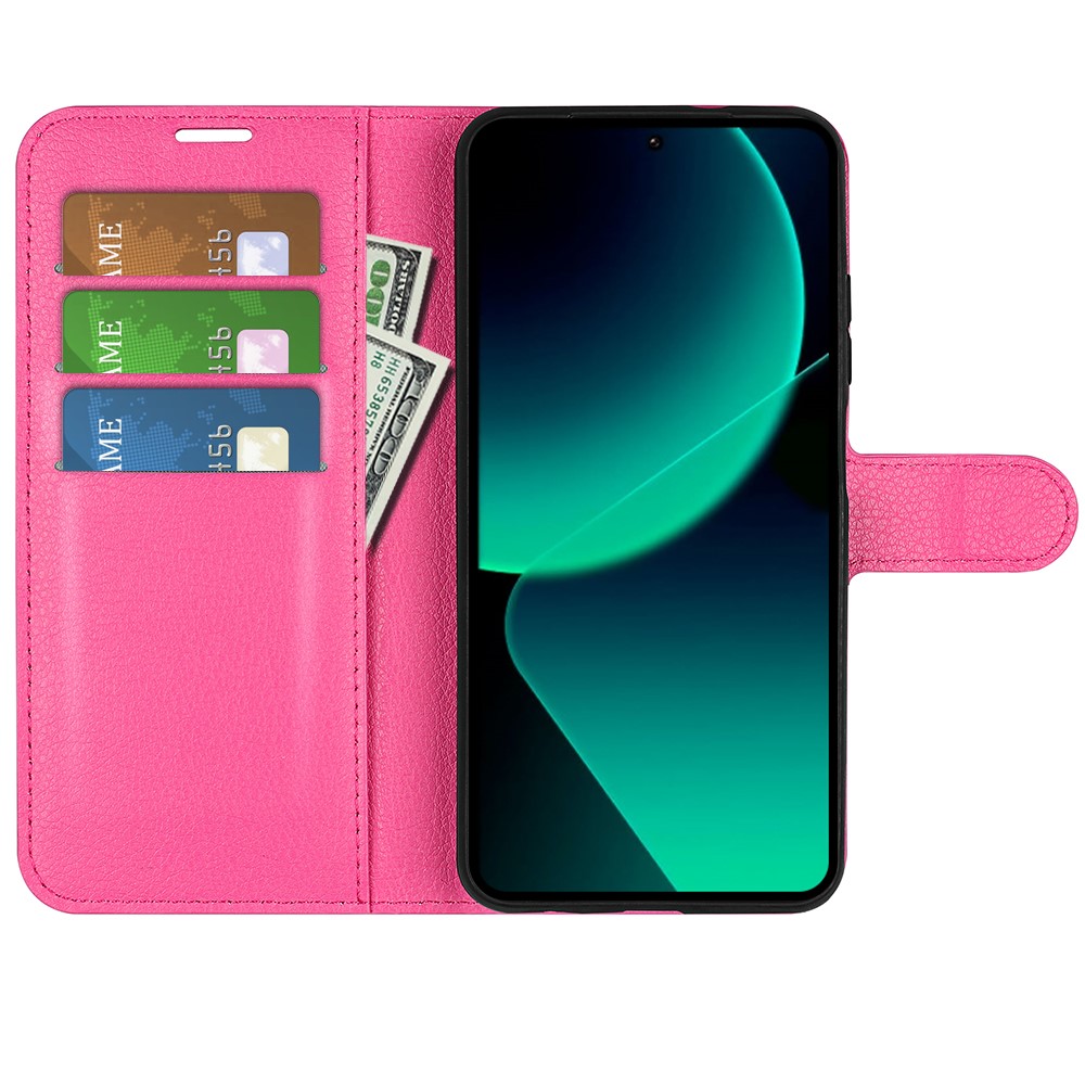  Xiaomi 13T / 13T Pro Fodral Litchi Läder Rosa